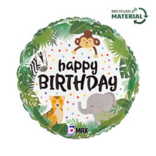 Djungel Happy Birthday Folieballong
