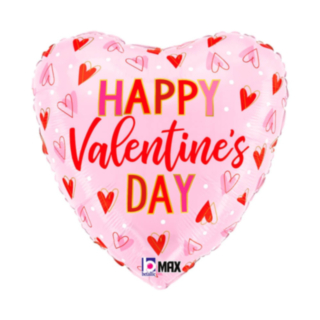 Happy Valentines Day Hjärta Folieballong Ljusrosa