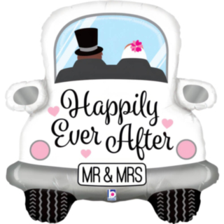 Happily Ever After Bröllopsbil Folieballong