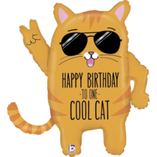 Cool Cat Happy Birthday Folieballong