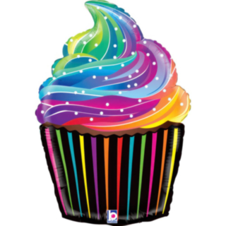 Regnbåge Cupcake Folieballong