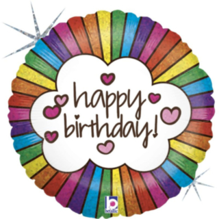 Happy Birthday Regnbåge Folieballong