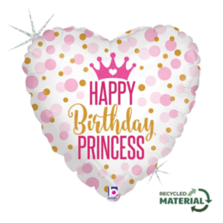 Happy Birthday Prinsessa Hjärta Folieballong