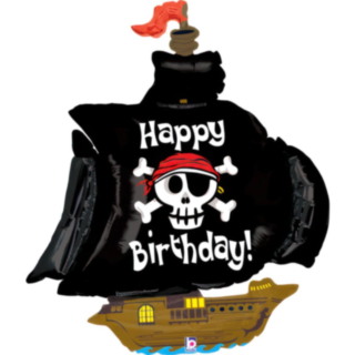 Piratskepp Happy Birthday Folieballong