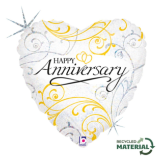 Happy Anniversary Hjärta Folieballong