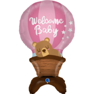 Welcome Baby Luftballong Ljusrosa