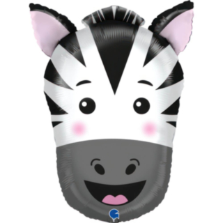 Zebrahuvud Folieballong
