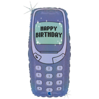 Retro Telefon Happy Birthday Folieballong