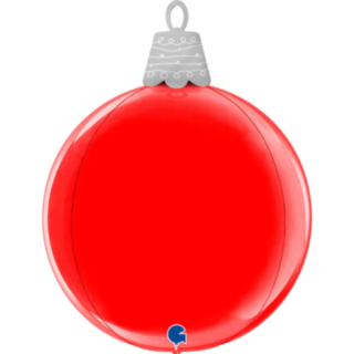 Julgranskula Folieballong Röd