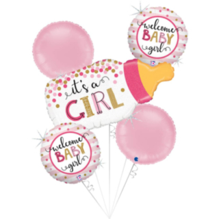 Baby Girl Nappflaska Folieballong Set