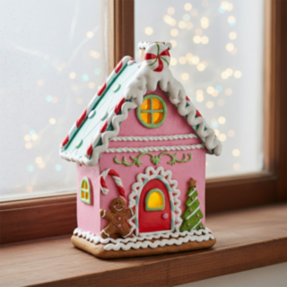Pepparkakshus Ljusrosa/Mintgrön
