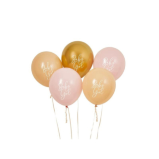 Baby Ballonger Ljusrosa/Guld