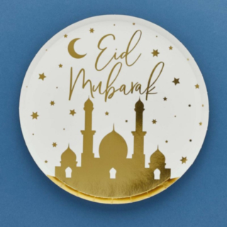 Eid Mubarak Tallrikar Vit/Guld
