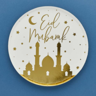 Eid Mubarak Tallrikar Vit/Guld