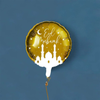 Eid Mubarak Folieballong Vit/Guld