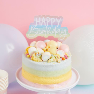 Eko Happy Birthday Tårttopper Multifärgad Pastell