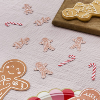 Pepparkaksgubbar Konfetti Brun/Röd