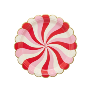 Julkaramell Papperstallrikar Röd/Rosa