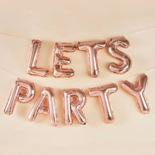 Let's Party Folieballonger Roséguld