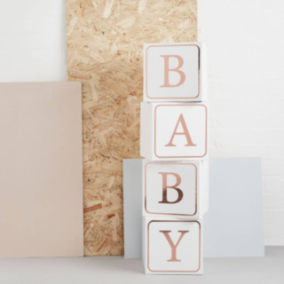 Baby Dekorationsklossar Vit/Roséguld