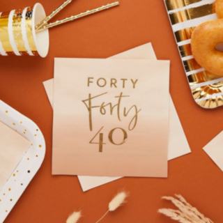 40 År Servetter Rosa