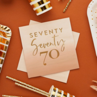 70 År Servetter Rosa