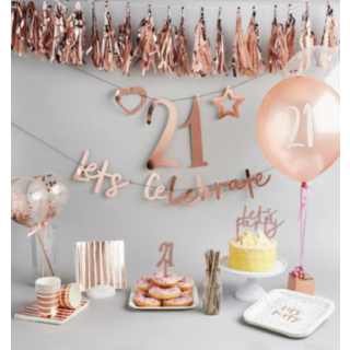 Roséguld DIY Födelsedagsgirlang