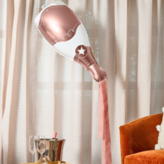 Champagneflaska Folieballong Roséguld