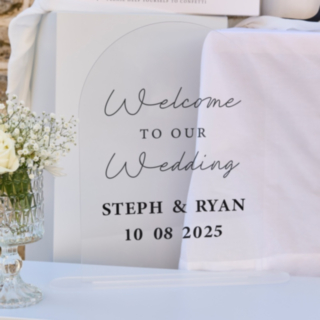 Welcome To Our Wedding Skylt Klar Akryl