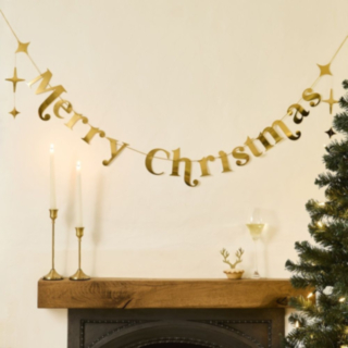 Merry Christmas Girlang Guld