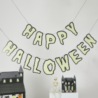 Självlysande Happy Halloween Girlang