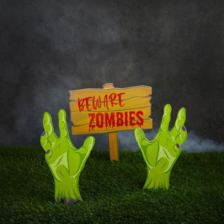 Beware Zombies Skylt