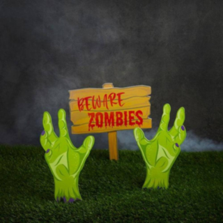 Beware Zombies Skylt