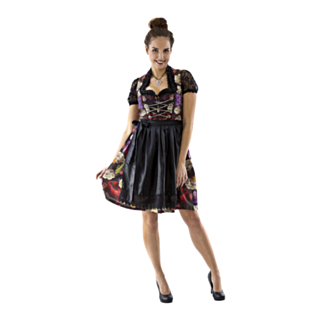 Dirndl Blommig Svart