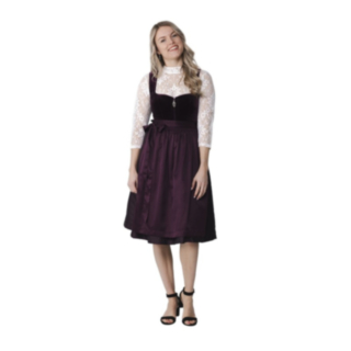 Dirndl Traditionell Aubergine