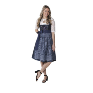 Dirndl Jacquard Blå Glansig Dirndl Jacquard Blå Glansig