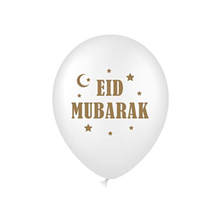 Eid Mubarak Ballonger Vit/Guld