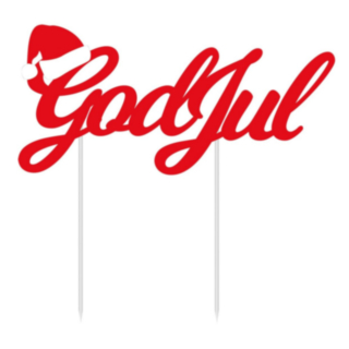 God Jul Tårtdekoration Röd