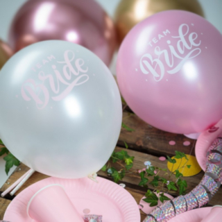 Team Bride Latexballonger Ljusrosa