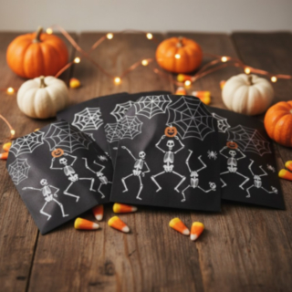 Skelett Halloween Godispåsar
