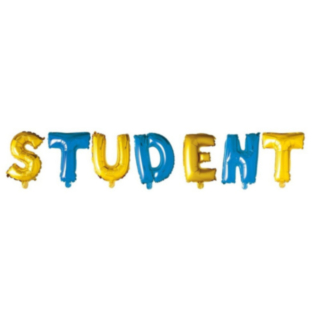 Student Folieballonger Blå/Gul