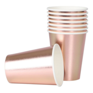 Metalliska Pappersmuggar Roséguld