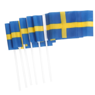 Svenska Tygflaggor På Pinne