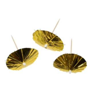 Cocktailparaplyer Guld