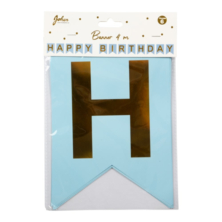 Happy Birthday Vimpelgirlang Ljusblå