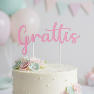 Grattis Tårttopper Rosa