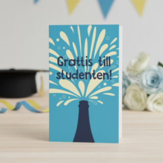 Grattis Till Studenten Kort Blå