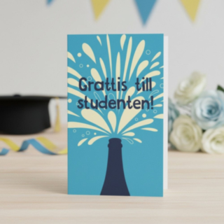 Grattis Till Studenten Kort Blå
