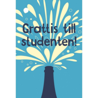 Grattis Till Studenten Kort Blå Litet