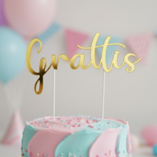 Grattis Tårttopper Guld